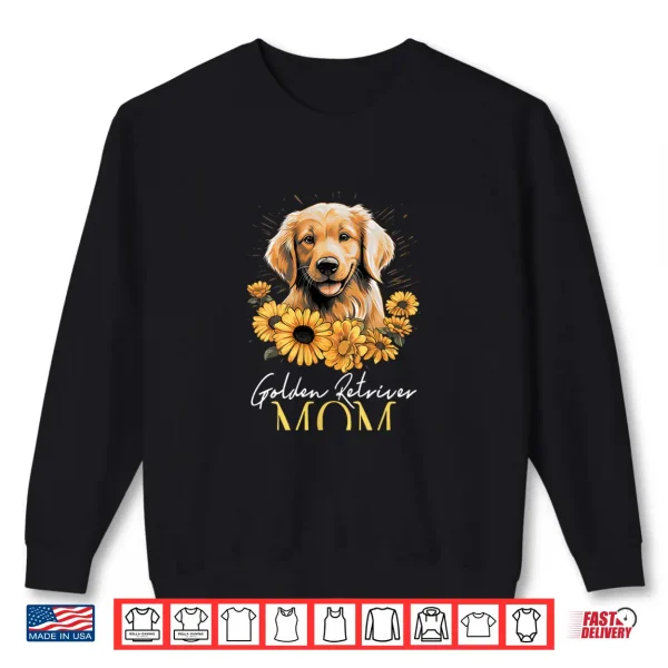 Sweatshirt Womens Golden Retriever Mom Vintage Flowers Floral Dog Mom Shirt