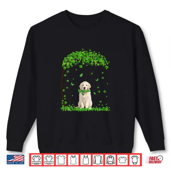 Sweatshirt Womens Golden Retriever St Patricks Day Lover Irish Shamrock Dog Shirt