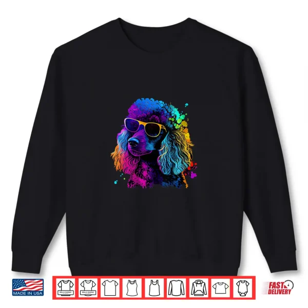 Sweatshirt Womens Poodle Pop Art Colorful Design Poodle Lovers Shirt