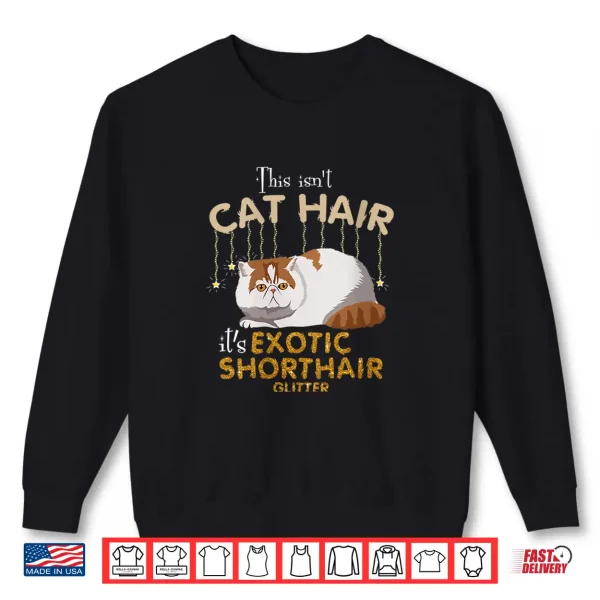 Sweatshirt Womens This Isnt Cat Hair Its Exotic Shorthair Cat Glit Shirt