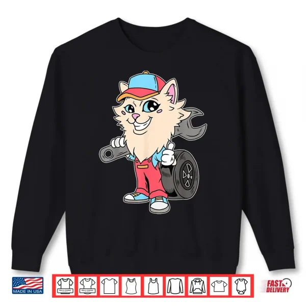 Sweatshirt Wrench Car Mechanic Persian Cat Shirt