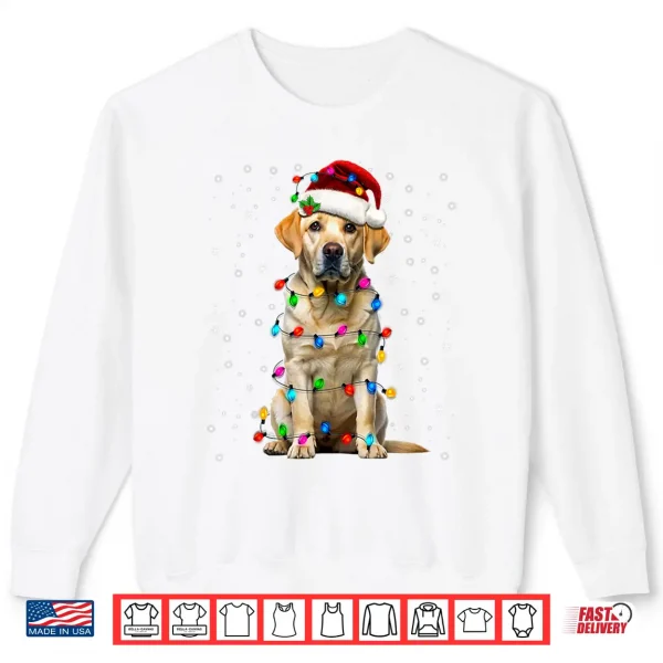 Sweatshirt Yellow Labrador Retriever Christmas Tree Light Pajama Dog Shirt