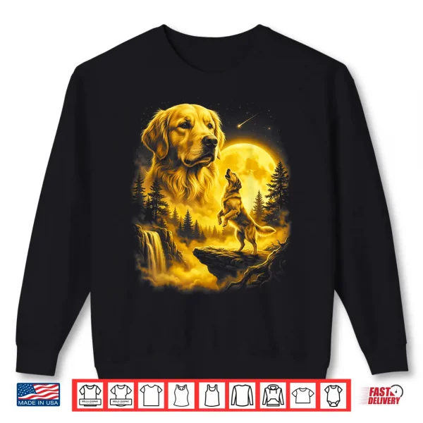 Sweatshirt Yellow Labrador Retriever Howling to The Moon Art Lab Owner Shirt
