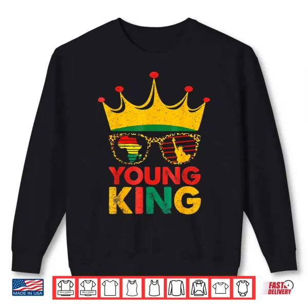 Sweatshirt Young King Crown African American Kids Boys 1865 Juneteenth Shirt