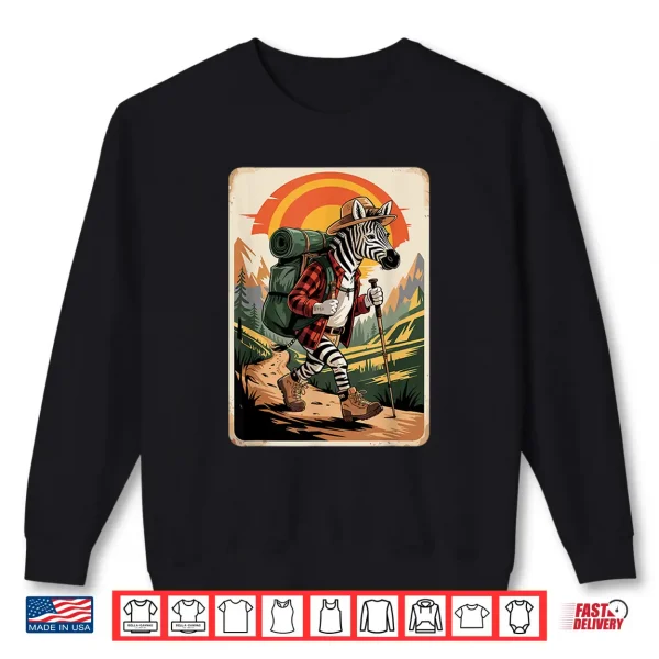 Sweatshirt Zebra Hiking Camping Camp Camper Backpacking Shirt