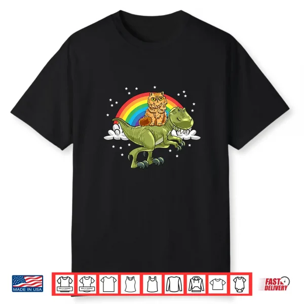 T Rex Dino Persian Cat Rainbow Cute Feline Cat Lover Gift Shirt
