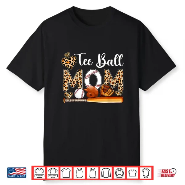 Tee Ball Cute Mom Leopard Costume Baseball Mother’S Day Shirt