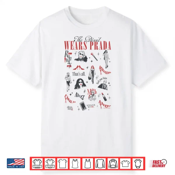The Devil Wears Prada 2 Minimalistic Art Icons Collage Shirt