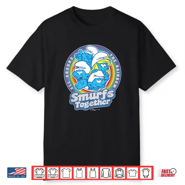 The Smurfs All Around The Rainbow Smurfs Together Shirt