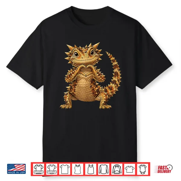 Thorny Devil With Heart Cute Lizard With Heart Symbol Shirt
