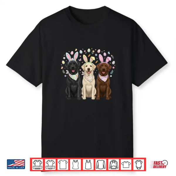Three Labrador Retriever Easter Bunny Dog Lover Shirt