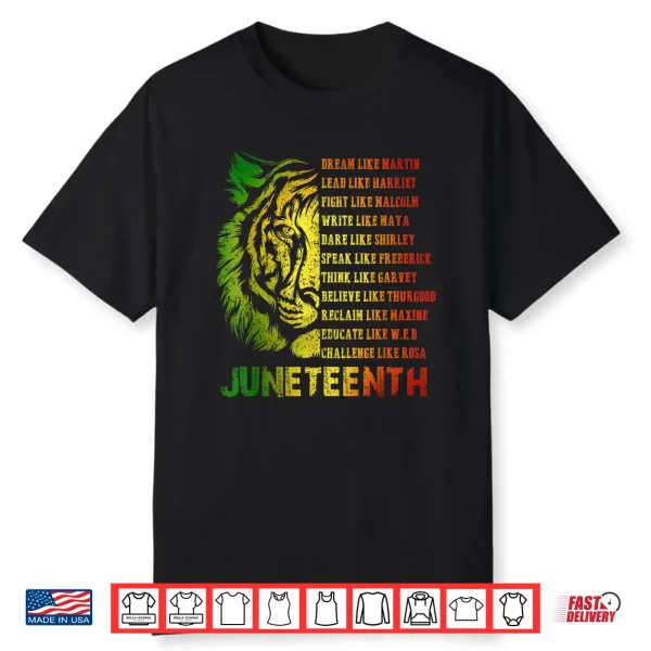 Tiger Juneteenth 1865 Black Freedom African June 19Th Mens Shirt