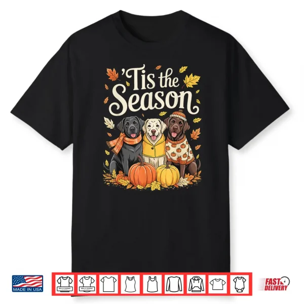 Tis The Season Labrador Retriever Fall Autumn Pumpkin Dog Shirt