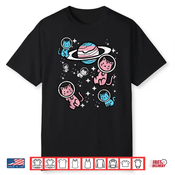 Trans Cats In Space Transgender Transsexual Pride Month Lgbt Shirt