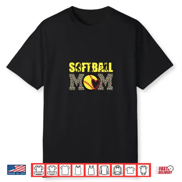 Travel Softball Mom Must Haves Leopard Womens Softball Mama Shirt