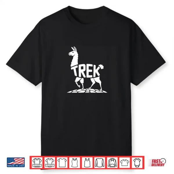 Trek Llama Word Art Hiking Andes & Backpacking Design Shirt