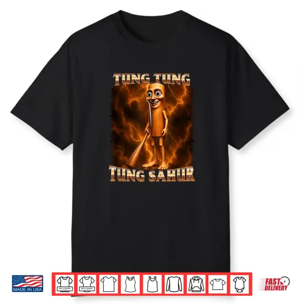 Tung Tung Tung Sahur Brainrot Retro Bootleg Concert Shirt