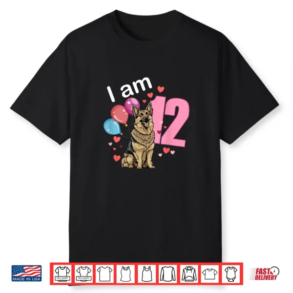 Twelfth Birthday German Shepherd Owner Twelve Years Old Shirt