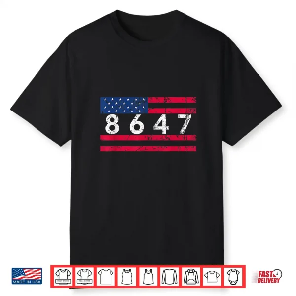 Us Flag 8647 86 47 Vintage American Flag Shirt