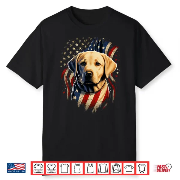 Usa 4Th Of July Yellow Patriotic American Labrador Retriever Shirt