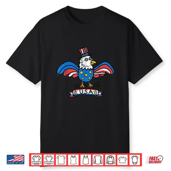 Usa Eagle Retro Hand Drawn For Men Women Teens Shirt