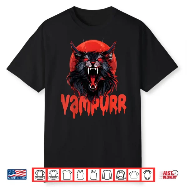 Vampurr Coon Spooky Vampire Halloween Maine Coon Cat Shirt
