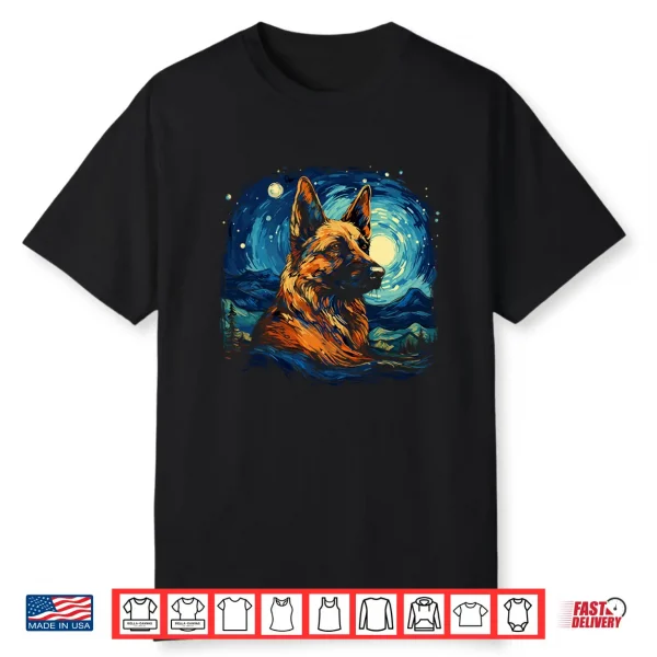 Van Gogh Dog German Shepherd Shirt