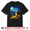 Van Gogh Starry Night Painting Golden Retriever Dog Shirt