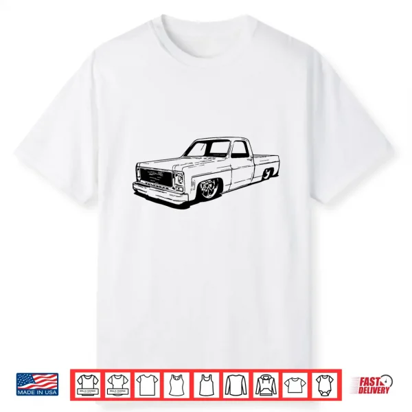 Vintage 73 87 Mini C10 Truck Slammed Graphic Dad Gag Father Shirt