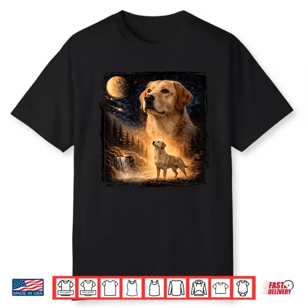 Vintage 90S Labrador Retriever Howling At The Moon Retriever Shirt