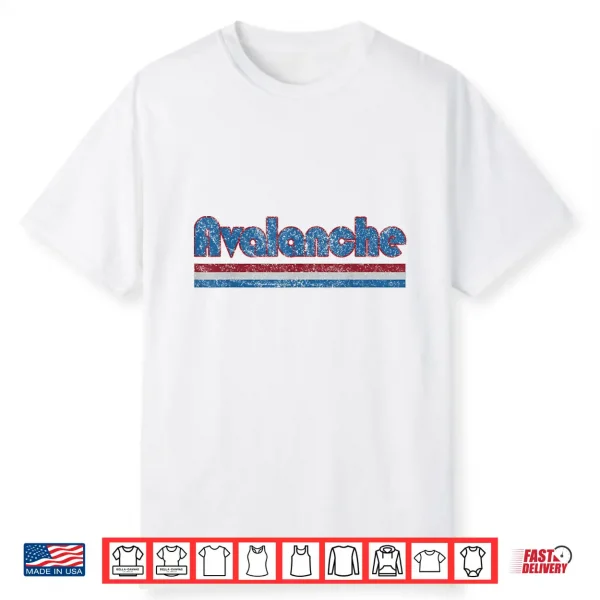Vintage Avalanche Name Distressed Three Stripes Weathered Shirt