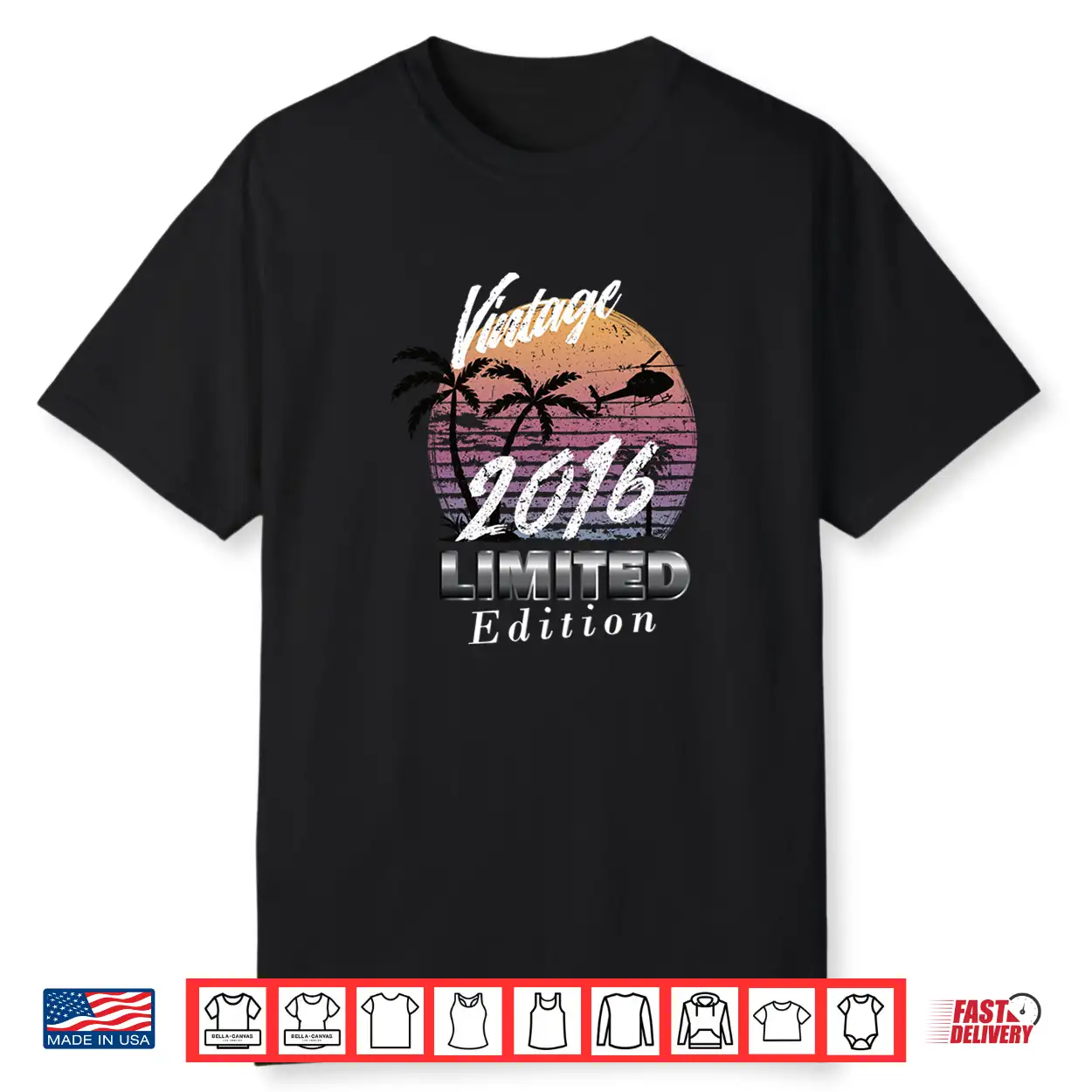 Vintage Birthday Retro 2016 Limited Edition Comfort Colors Crop Top