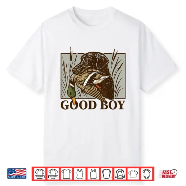 Vintage Dog Good Boy Duck Hunting Labrador Retriever Gift Shirt