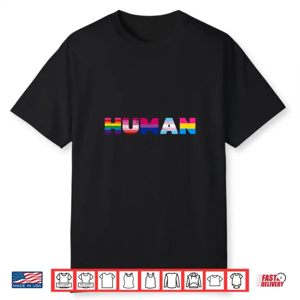 Vintage Human Flag Lgbt Gay Pride Month Transgender Design Shirt