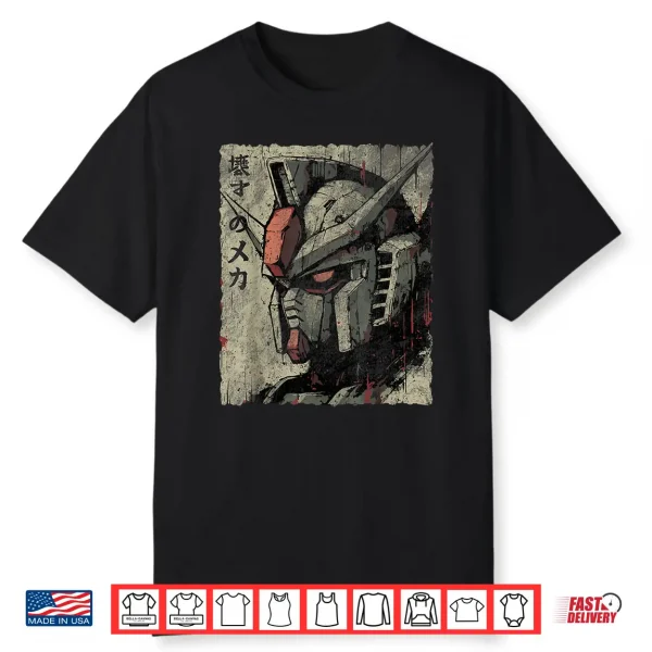 Vintage Mecha Robot Japanese Anime Style Retro Shirt