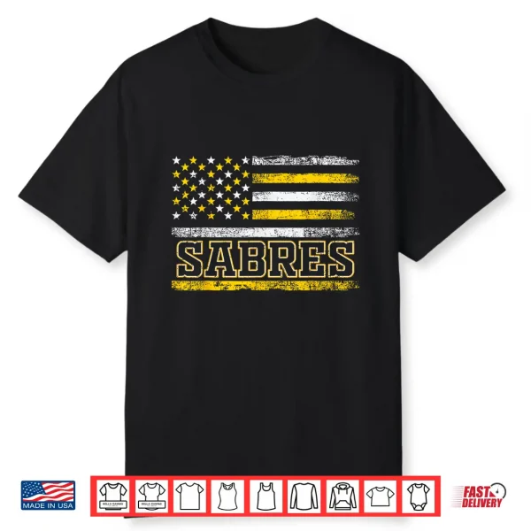 Vintage Sabres Us Flag Retro Gifts For Men Women Kids Shirt