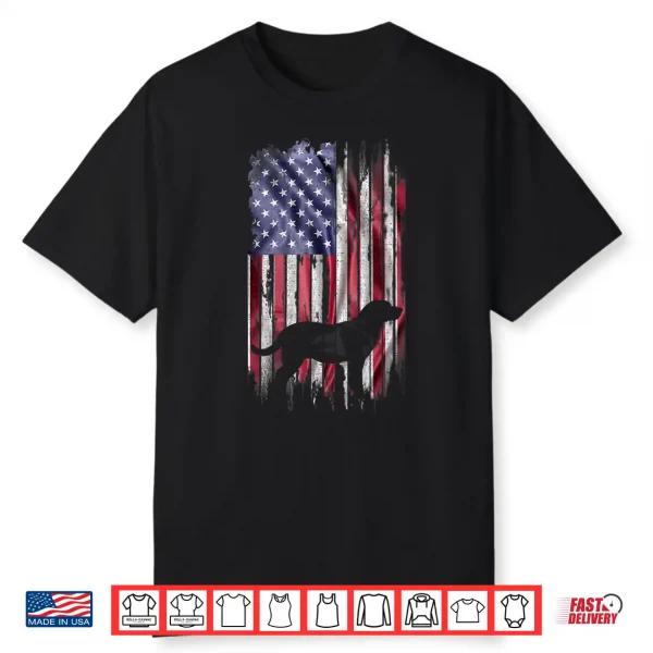Vintage Usa Flag Love Labrador Retriever Dog Lab Silhouette Shirt