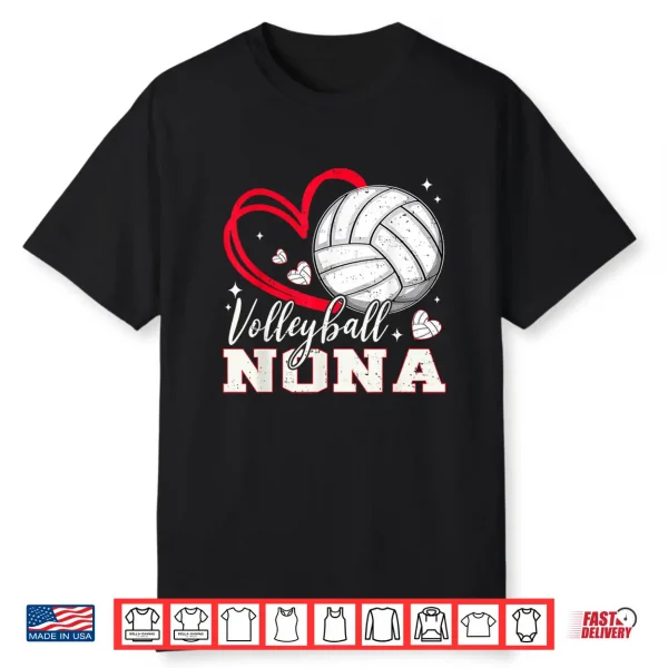 Volleyball Nona Family Matching Cute Volleyball Heart Shirt