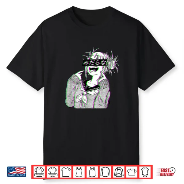 Waifu Anime Neko   Vaporwave   Glitch Manga Girl Shirt