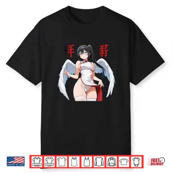 Waifu Sexy Anime Girl Angel Devil Wings Japanese Art Shirt