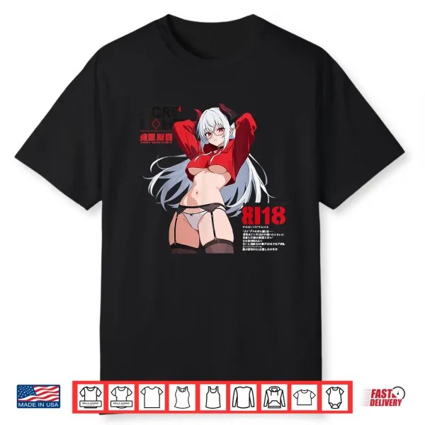 Waifu Sexy Anime Girl Glasses Horns Japanese Style Shirt