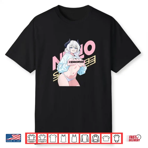 Waifu Sexy Anime Girl Horns Japanese Retro Art Shirt