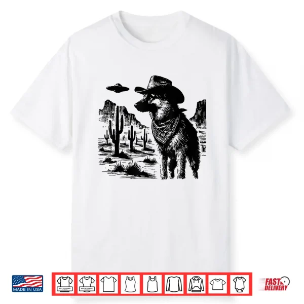 Western German Shepherd Ufo Dog Alien Cowboy Gsd Ranch Shirt