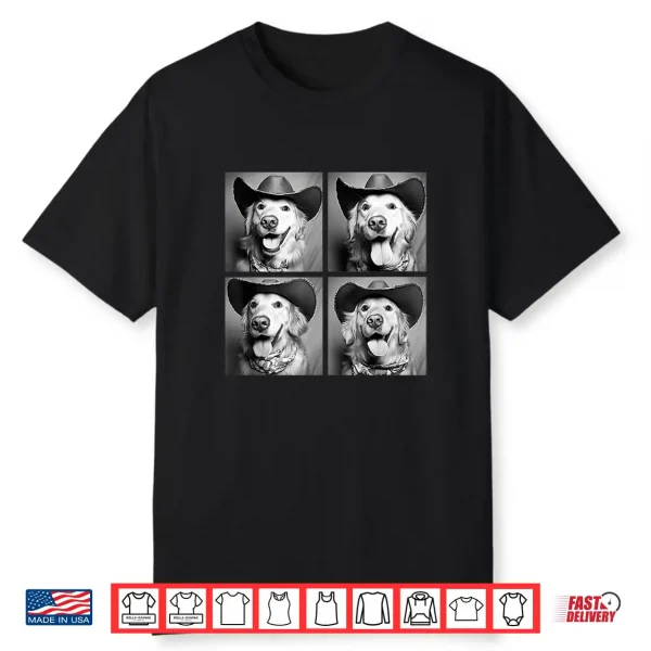 Western Golden Retriever Funny Cowboy Dogs Cute Pet Owner Shirt