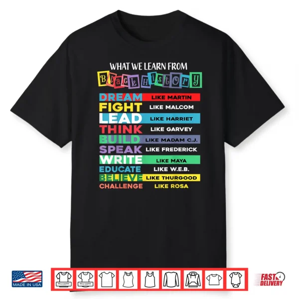 What We Learn From Black History African American Juneteenth Shirt