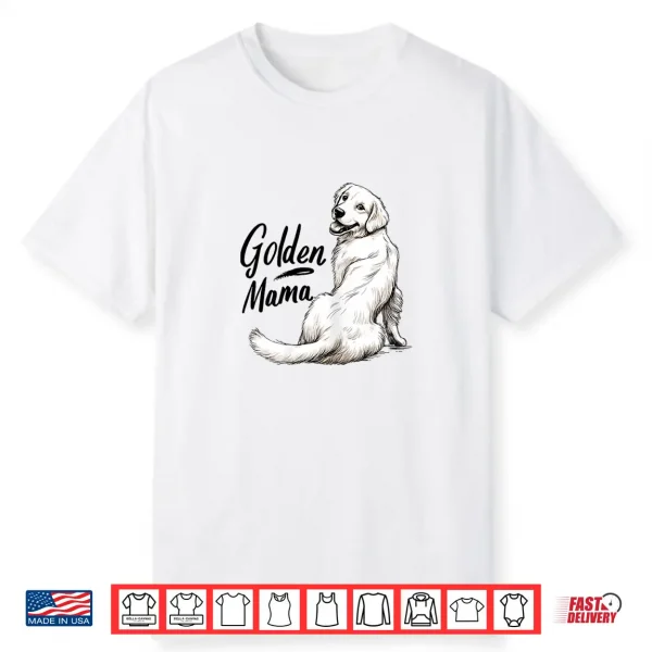 White English Cream Golden Retriever Golden Mama Shirt