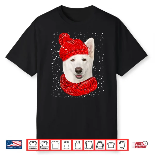 White German Shepherd Dog Scarf Christmas Sweater Xmas Pet Shirt