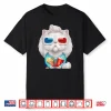 White Persian Cat Wearing 3D Glasses Shirt