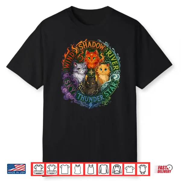 Wind Shadow River Star Thunder Sky Cat Feline,Fire Star Cat Shirt