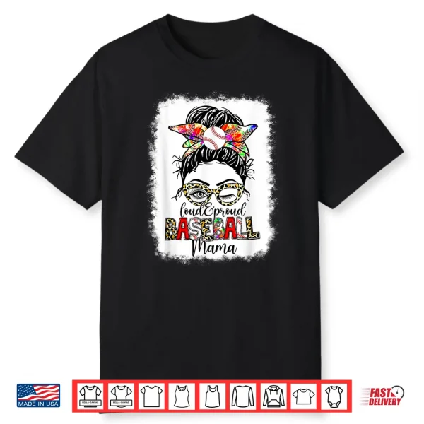 Women Tee Teeball Mom Leopard Funny Ball Mom Mother’S Day Shirt
